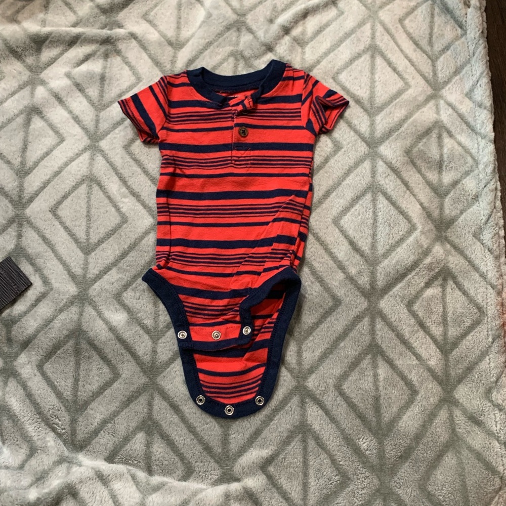 Red and blue short sleeve onesie